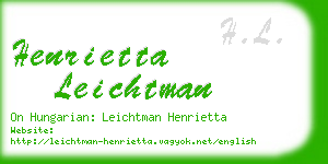 henrietta leichtman business card